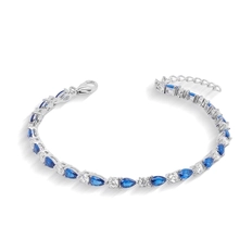 Pulseira Blend Collection com Zircônias Cristal e Gota em Zircônia Safira