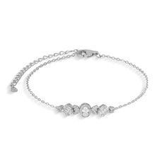 Pulseira de Prata Blend Collection com Zircônias Cristal Oval e Quadrada