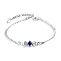 Pulseira de Prata Blend Collection Gota com Zircônias Safira e Cristal