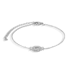 Pulseira de Prata Blend Collection Quadrada com Zircônias Cristal