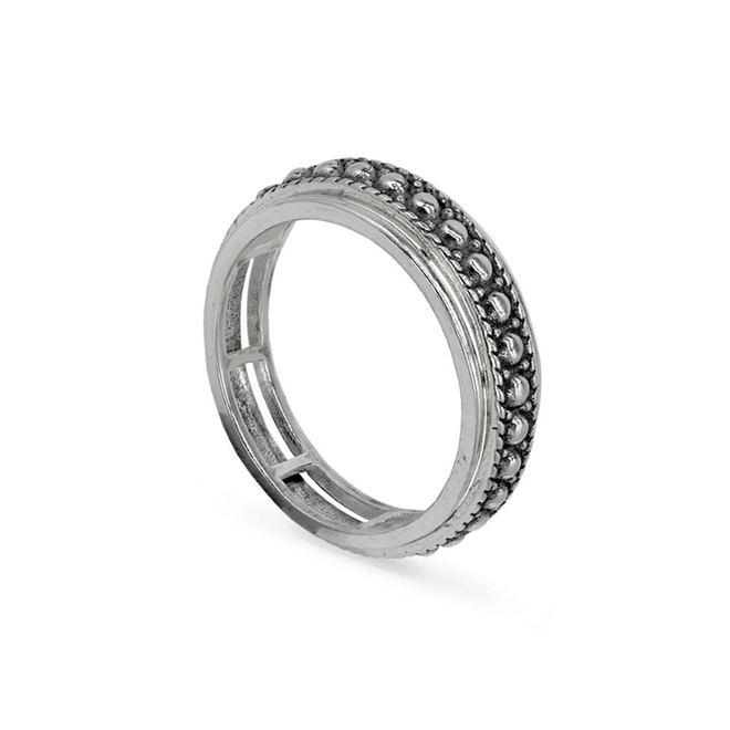 Anel Masculino Spinner com Esferas Envelhecidas