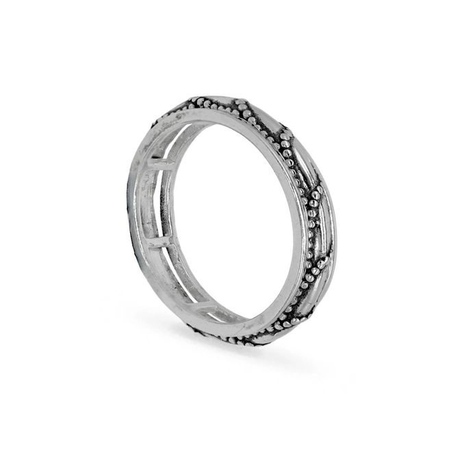 Anel Spinner Masculino com Trabalhado Envelhecido