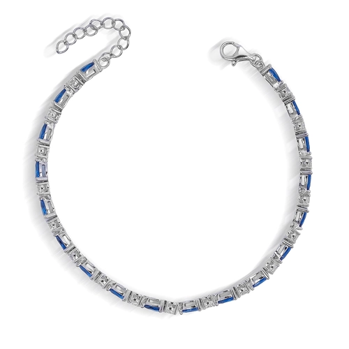 Pulseira Blend Collection com Zircônias Cristal e Gota em Zircônia Safira