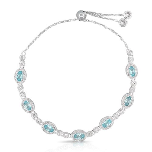 Pulseira Blend Collection Oval Com Zircônias Topázio e Cristal