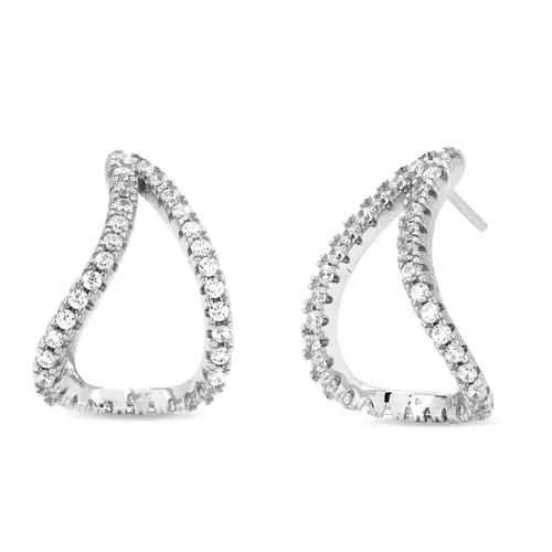 Brinco de Gota Trabalhada com Zircônias Cristal