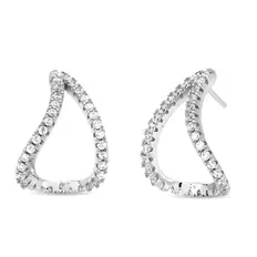 Brinco de Gota Trabalhada com Zircônias Cristal