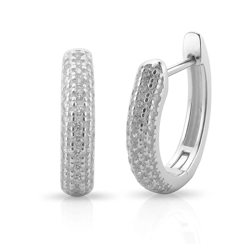 Brinco Argola Click espelhada com Zircônias Cristal