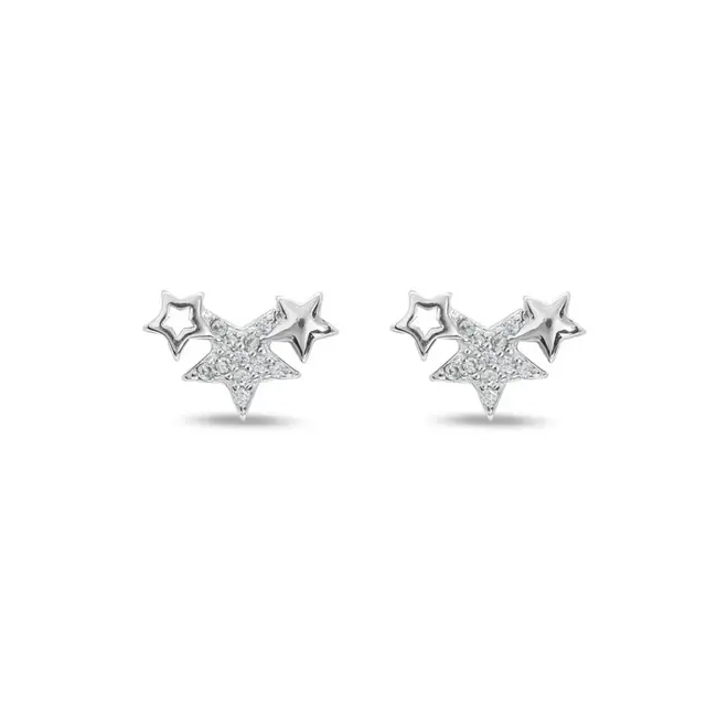 Brinco Top com Estrelas e Zircônia Cristal