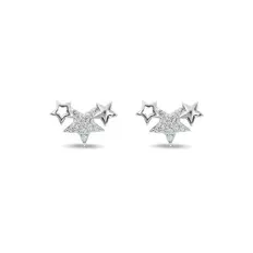 Brinco Top com Estrelas e Zircônia Cristal