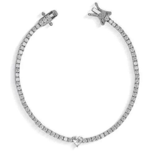 Pulseira Blend Collection Riviera com Coração em Zircônia Cristal