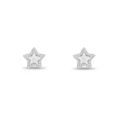 Brinco Top Estrela com Zircônia Cristal