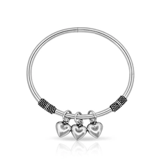 Bracelete com Acabamento Envelhecido Corações