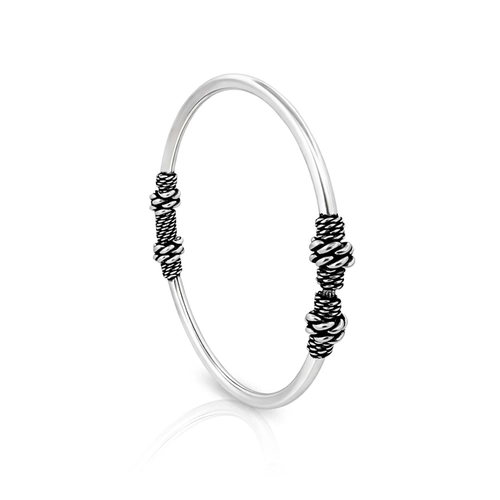 Bracelete com Acabamento Envelhecido Trama Clássica