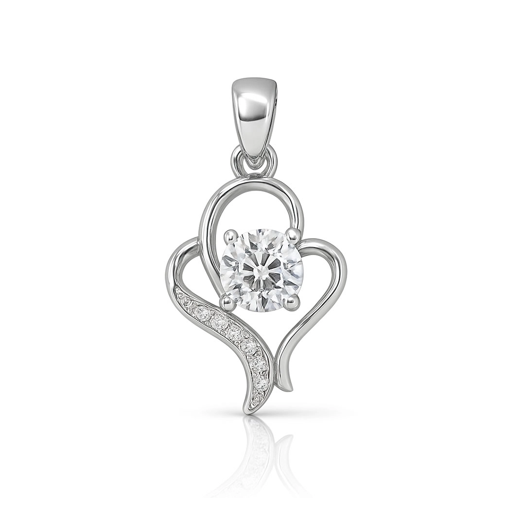 Pingente Espelhado Vazado Cravejado com Zirconias Cristal
