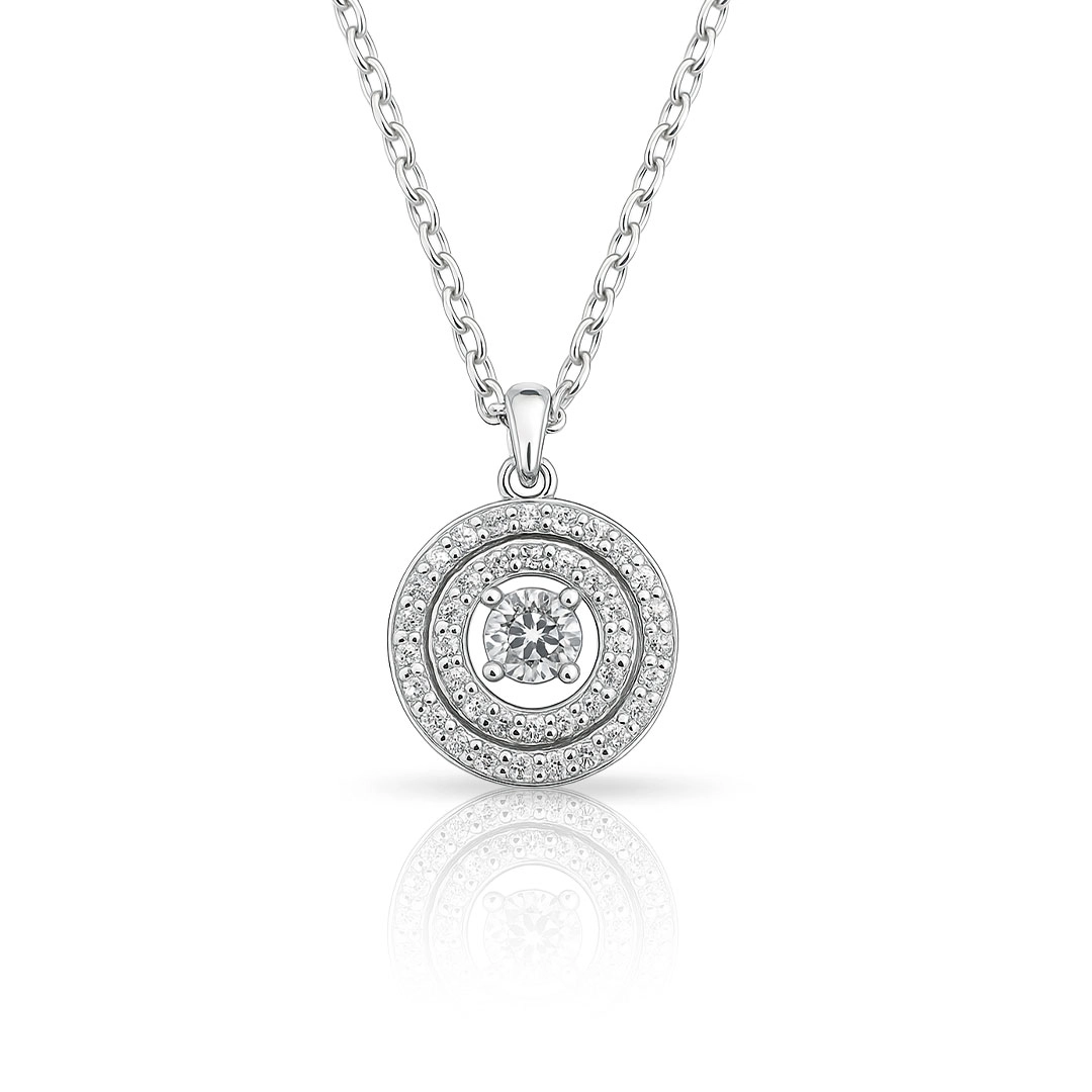 Gargantilha Halo em Prata 925 com Zircônias Cristal - Blend Collection