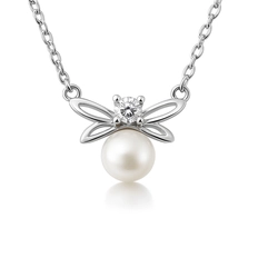 Gargantilha Blend Collection Borboleta com Zircônia e Pérola