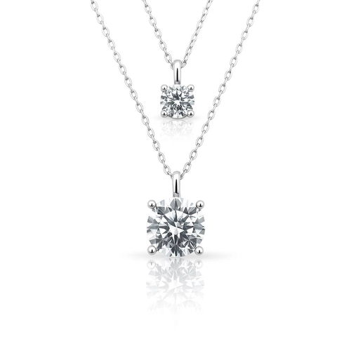 Gargantilha Dupla Prata 925 com Zircônias Cristal – Blend Collection