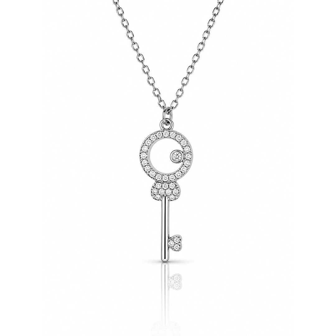 Gargantilha Blend Collection Chave com Zircônias Cristal