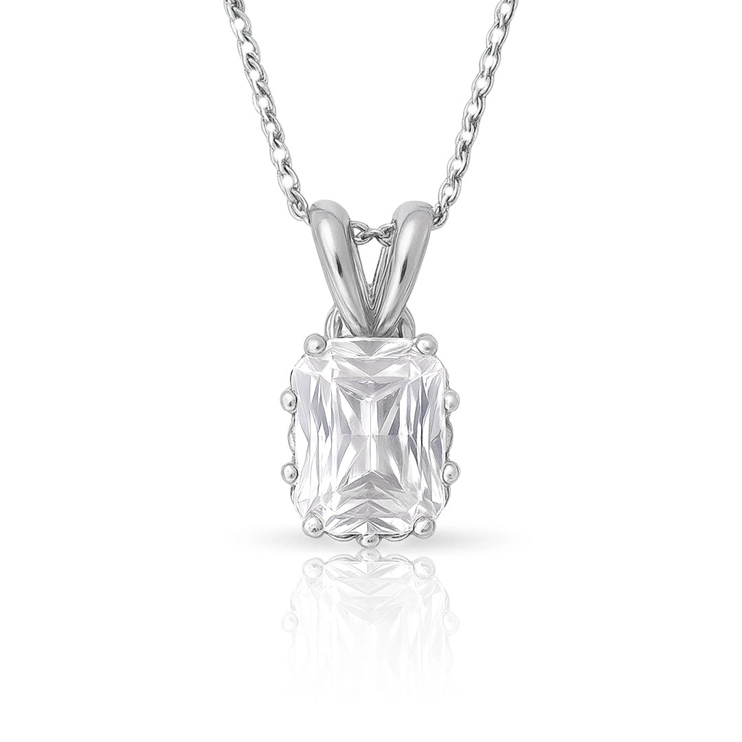 Gargantilha de Prata 925 com Zircônia Cristal Oval