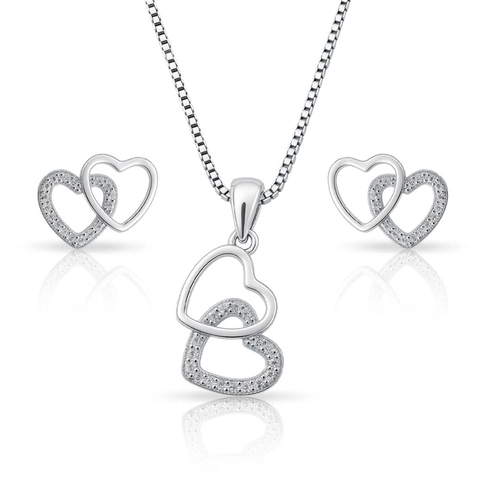Conjunto de Coração Duplo com Zircônias