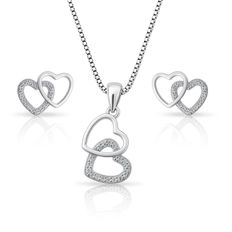 Conjunto de Coração Duplo com Zircônias