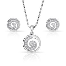 Conjunto Caracol com Zircônias Cristal
