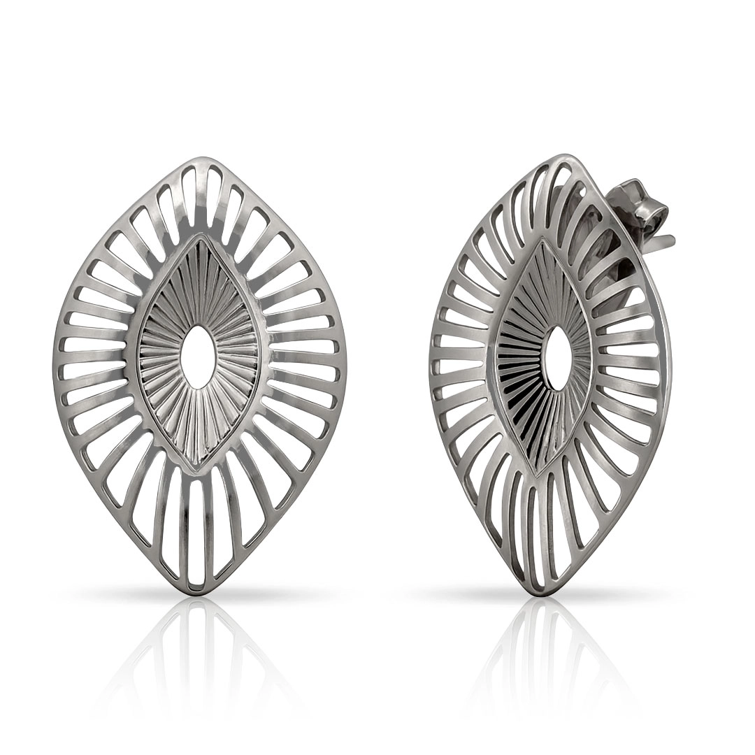 Brinco Navete Vazado - Steel Woman
