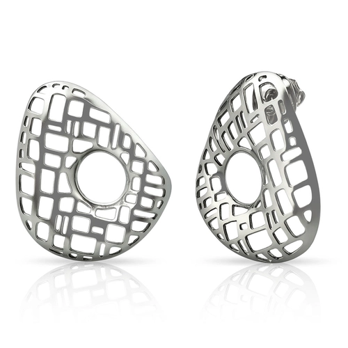Brinco de Aço Geométrico Vazado - Steel Woman