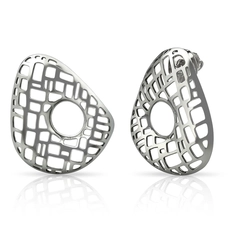 Brinco de Aço Geométrico Vazado - Steel Woman