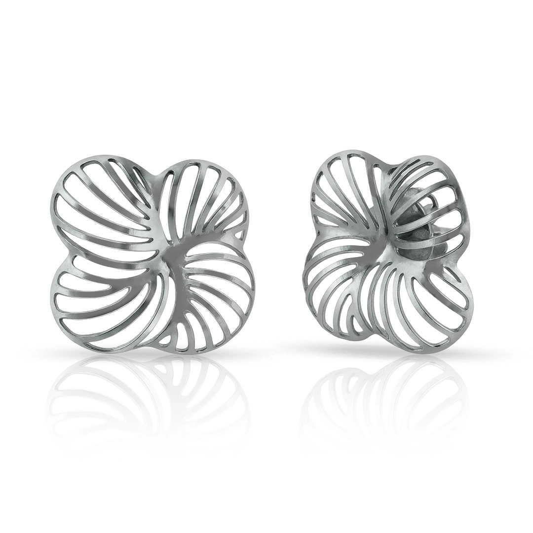 Brinco Top Flor Trabalhada - Steel Woman