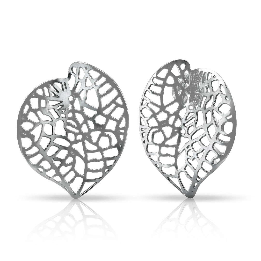 Brinco Folha Trabalhada - Steel Woman