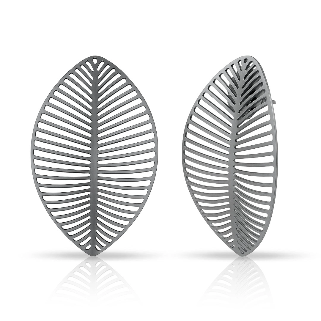 Brinco de Aço Folha Vazada - Steel Woman