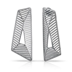 Brinco de Aço Assimétrico Vazado - Steel Woman