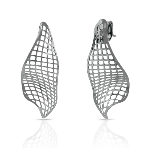 Brinco Folha Estilizada - Steel Woman