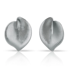Brinco de Aço Top Folha Texturizada - Steel Woman