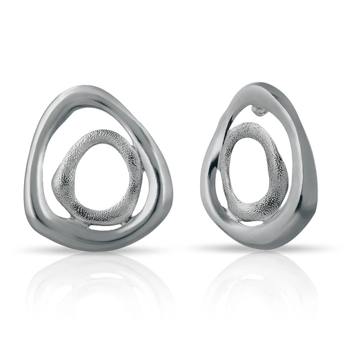 Brinco Formato Orgânico Duplo - Steel Woman
