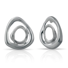 Brinco Formato Orgânico Duplo - Steel Woman