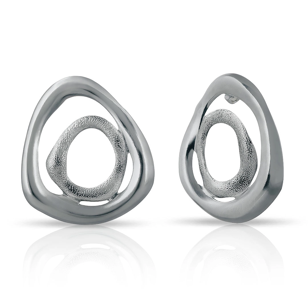 Brinco Formato Orgânico Duplo - Steel Woman