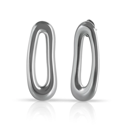 Brinco Oval Irregular Vazado - Steel Woman