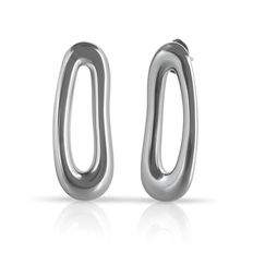 Brinco Oval Irregular Vazado - Steel Woman