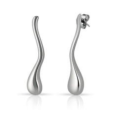 Brinco Gota Longa Ondulada - Steel Woman