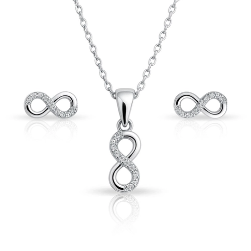 Conjunto Símbolo do Infinito em Zircônias Cristal