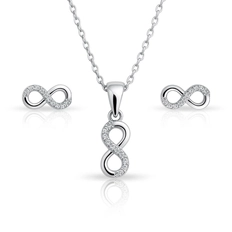 Conjunto Símbolo do Infinito em Zircônias Cristal