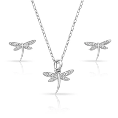 Conjunto de Libélulas com Zircônias Cristal