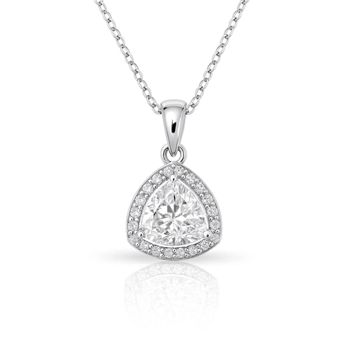 Gargantilha com Pingente de Zircônias Cristal Cravejadas