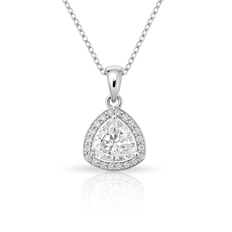 Gargantilha com Pingente de Zircônias Cristal Cravejadas