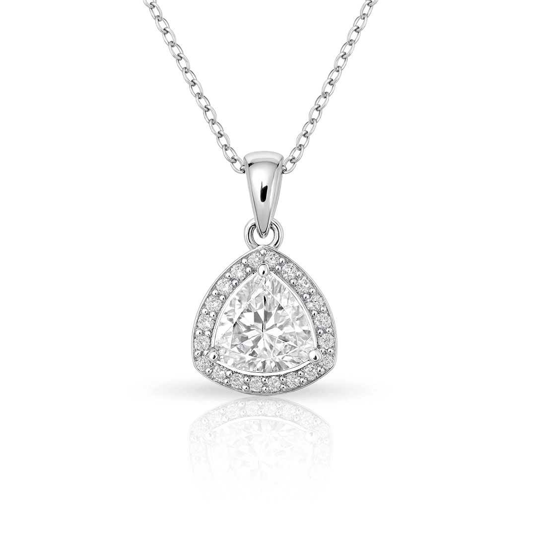Gargantilha com Pingente de Zircônias Cristal Cravejadas