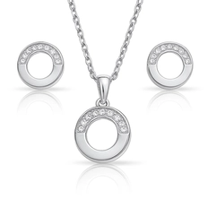 Conjunto de Círculo com Zircônias Cristal