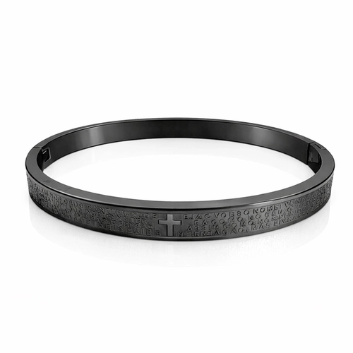 Bracelete Carbonado com Oração Pai Nosso