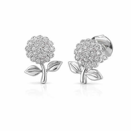 Brinco Top Flor Cravejada com Zircônias Cristal